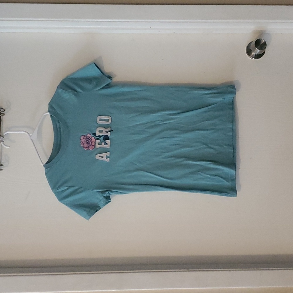 Teal Aeropostale Shirt with Rose detail